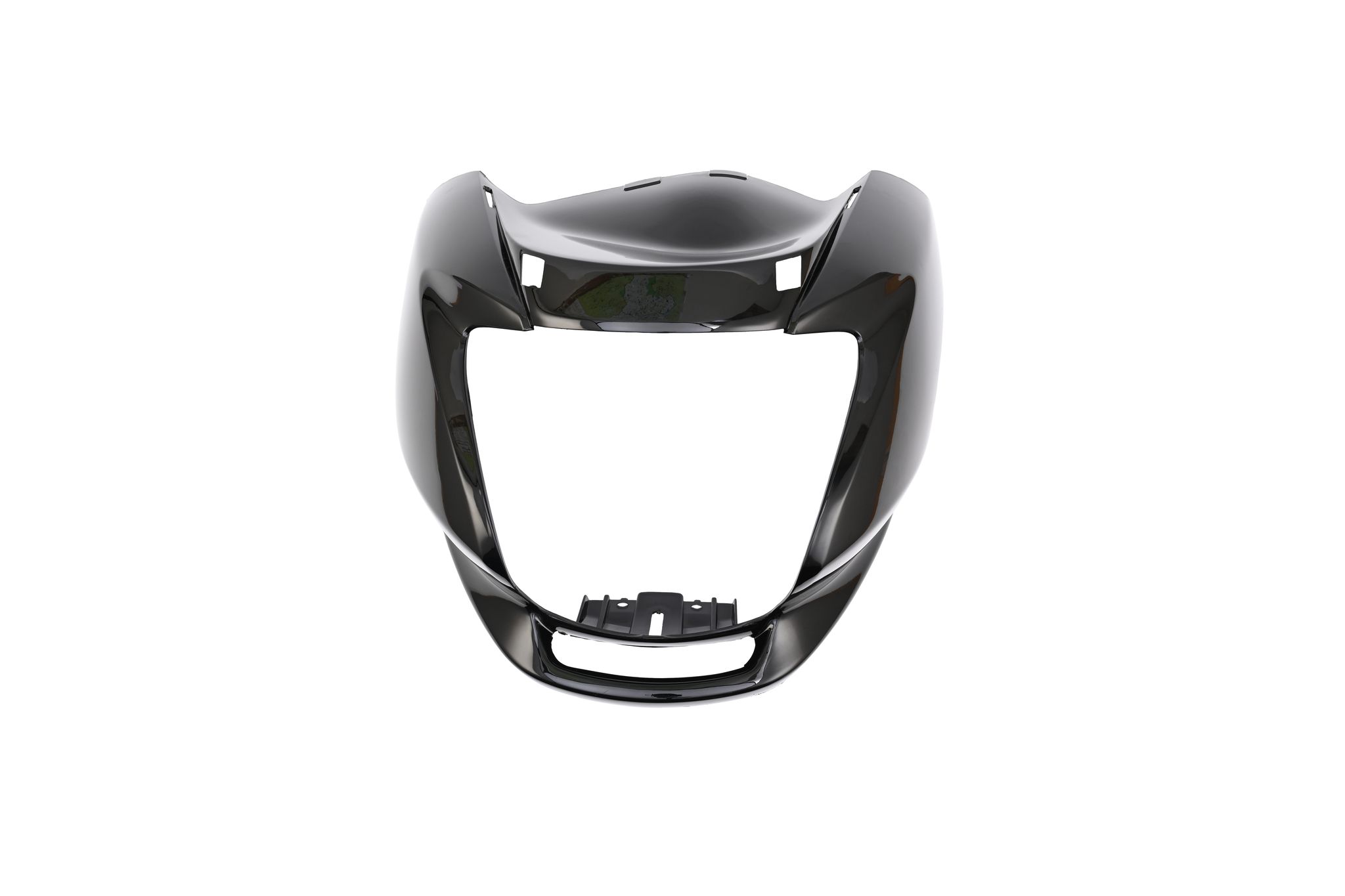 Hero Genuine Black Front Visor/Cowl (Without Stripes) – Sleek Protection & Style for Passion Pro - 61301KWA830RS