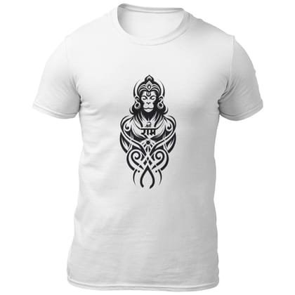 EqualLife Pure Cotton Bio-Washed Chest Printed T-Shirt - Hindu God - Hanuman Design 6 - by ZingerTees-Men-EL9120549-M