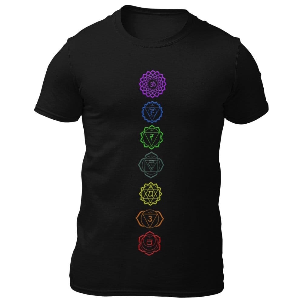 EqualLife Pure Cotton Bio-Washed T-Shirt Chest Printed-Hindu Energy Chakra Design-by ZingerTees-Men-EL9120439-M
