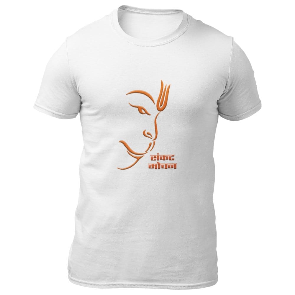 EqualLife Pure Cotton Bio-Washed T-Shirt Chest Printed-God Series - Hanuman-3-The Protector from Evil Design-by ZingerTees-Men-EL9120313-M