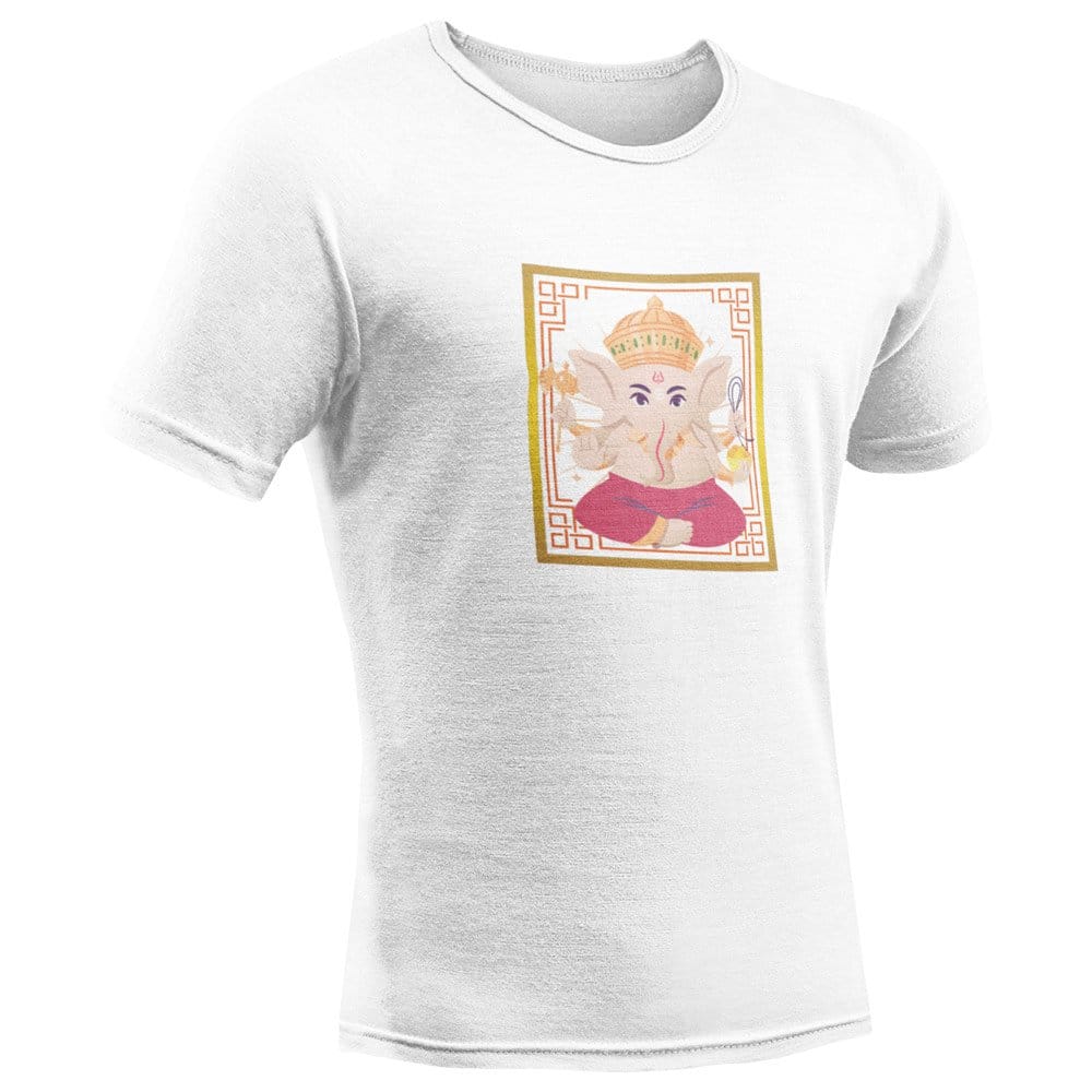 EqualLife Pure Cotton Bio-Washed T-Shirt Chest Printed-God - Ganesha - 2 - Avighna: Remover of Obstacles Design-by ZingerTees-Men-EL9120209-M