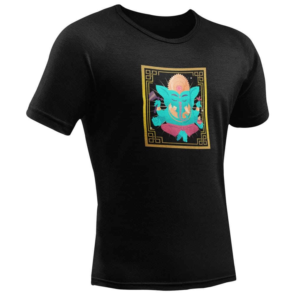 EqualLife Pure Cotton Bio-Washed T-Shirt Chest Printed-God - Ganesha - 3 - Ekadanta: Single-Tusked Lord Design-by ZingerTees-Men-EL9120210-M