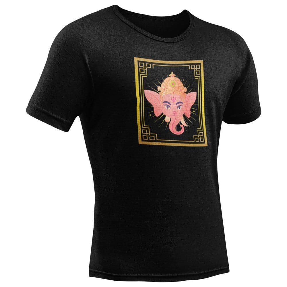 EqualLife Pure Cotton Bio-Washed T-Shirt Chest Printed-God - Ganesha - 5 - Mahabala: Enormously Strong Lord Design-by ZingerTees-Men-EL9120212-M