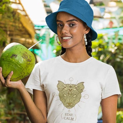 EqualLife Pure Cotton Bio-Washed T-Shirt Chest Printed-Mandala Design with Inspirational Ancient Indian Vedic Quotes -4-by ZingerTees-Women-EL9120195-F