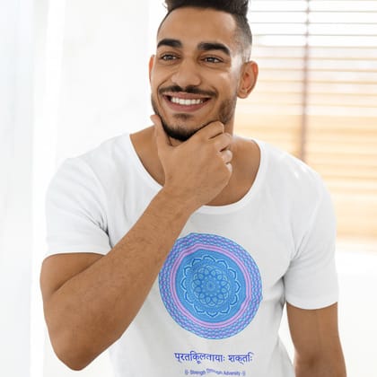 EqualLife Pure Cotton Bio-Washed T-Shirt Chest Printed-Mandala Design with Inspirational Ancient Indian Vedic Quotes -9-by ZingerTees-Men-EL9120200-M