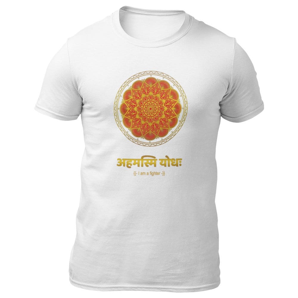 EqualLife Pure Cotton Bio-Washed T-Shirt Chest Printed-Mandala Design with Inspirational Ancient Indian Vedic Quotes -11-by ZingerTees-Men-EL9120202-M