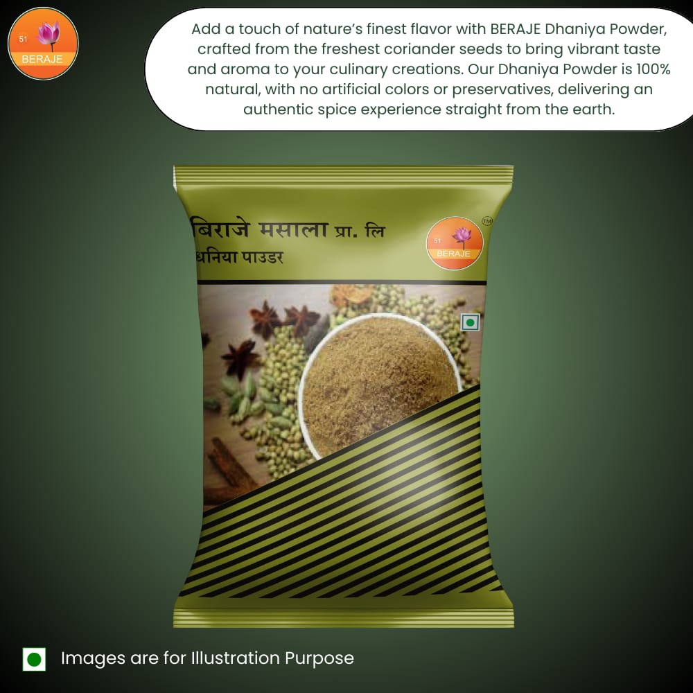 Beraje Organic Coriander Powder 15 G Pack, Combo of 30 Pcs