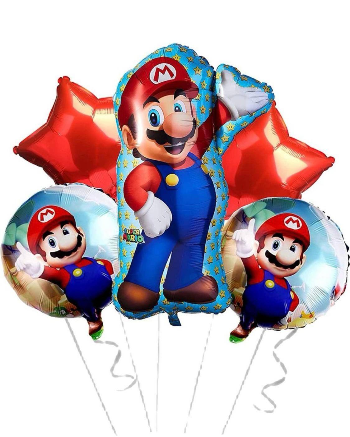 Super Mario Theme Foil Balloon (Pack Of 5 Pcs)