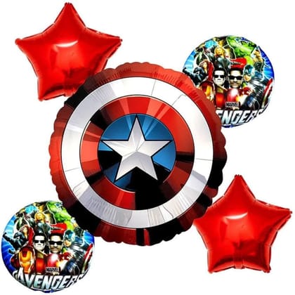 The Avengers Captain America Shield Foil Balloon (Pack of 5Pcs)