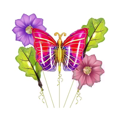 Butterfly Theme Birthday Party Decoration Foil Balloons (Pack of 5Pcs)