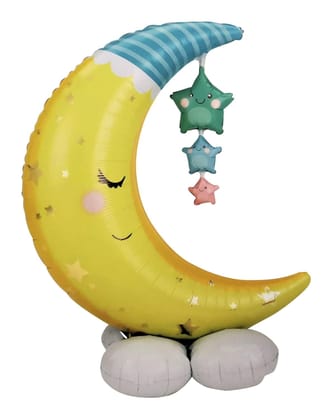 Moon & Stars Self Standing Foil Balloon