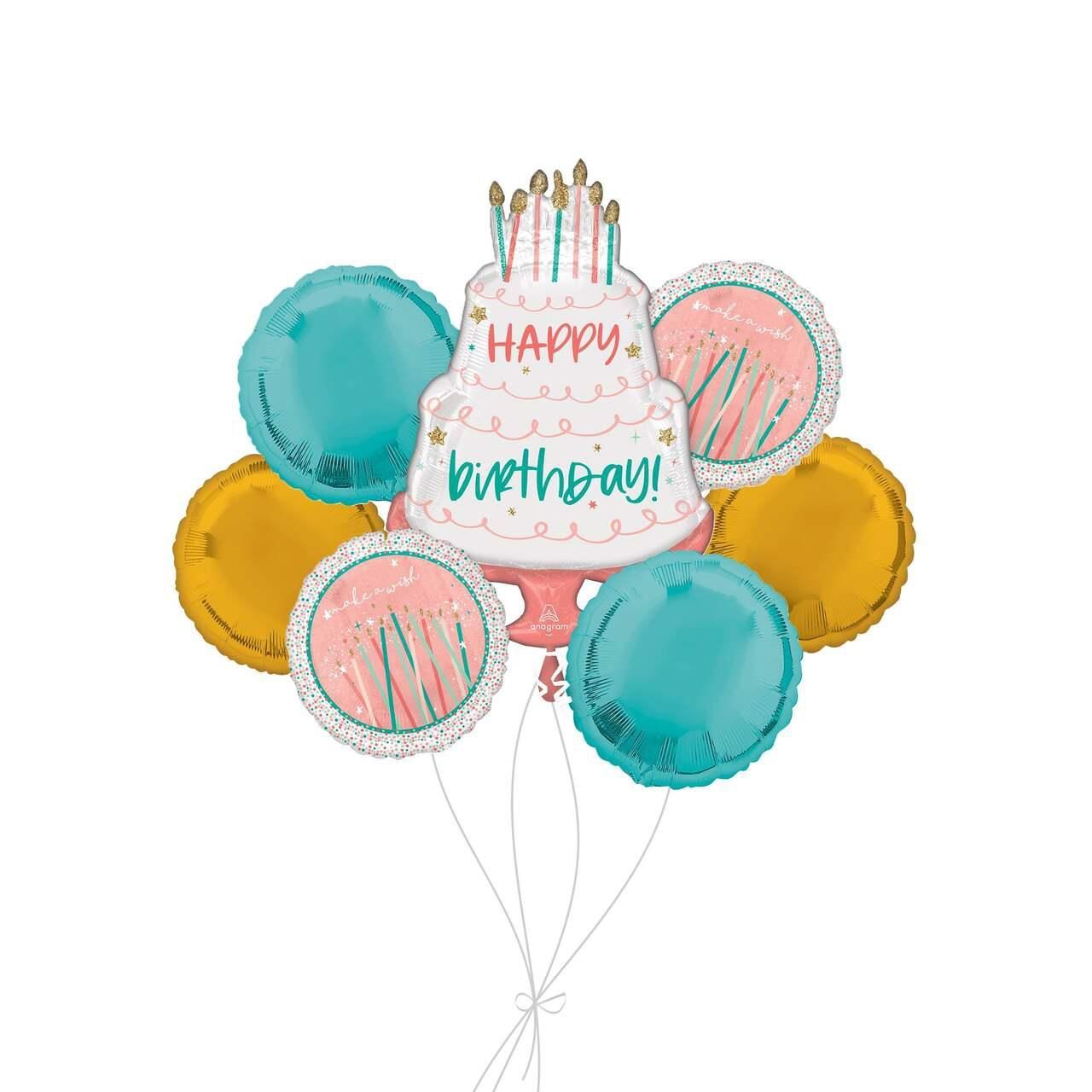 Happy Birthday Foil Balloons for Birthday Decorations - Set of 7 Pcs