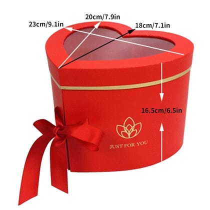Heart Shaped Box with Lid for Valentines Day with Ribbon for Flowers, Birthday Gifts
