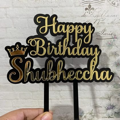 Happy Birthday Cake Topper with Name