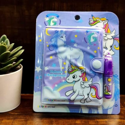 Unicorn Design Small Pocket Diary with Small Pen for Kids Birthday Return Gifts