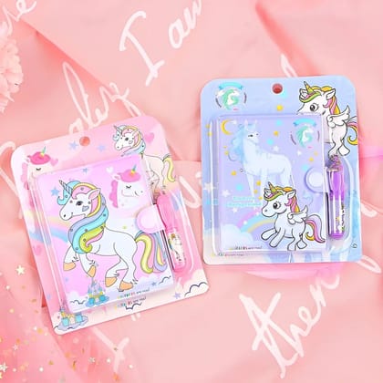 Unicorn Design Small Pocket Diary with Small Pen for Kids Birthday Return Gifts