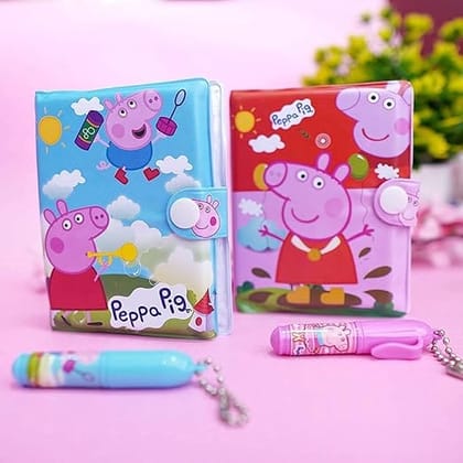 Peppa Pig Theme Small Pocket Diary with Small Pen for Kids Children Birthday Return Gift