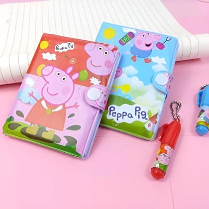 Peppa Pig Theme Small Pocket Diary with Small Pen for Kids Children Birthday Return Gift