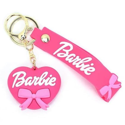 Pink Heart Barbie Silicon Keychain