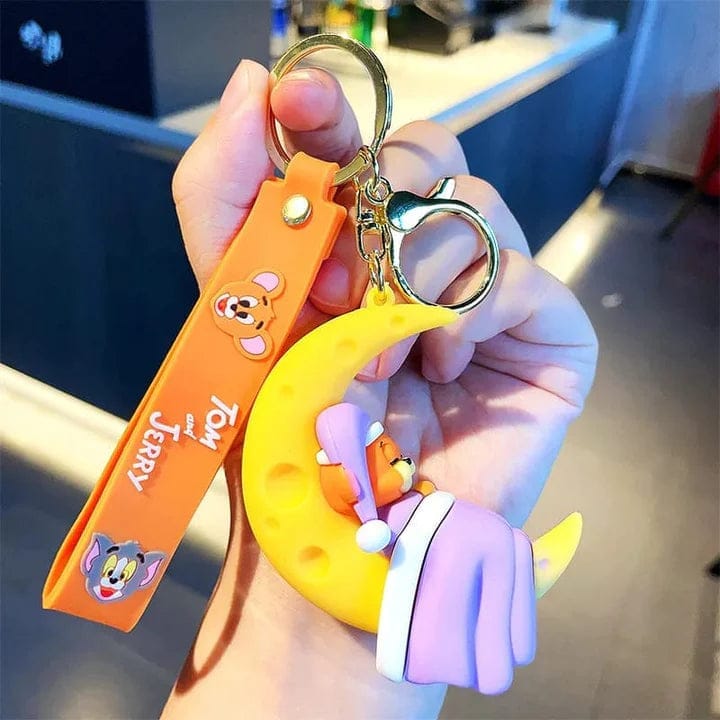 Jerry Relaxing on Moon 3D Keychain