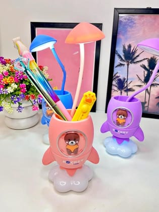 Kids 3 in 1 Table lamp with Pen Holder and Mobile Stand - Multipurpose LED Lamp with Color Changing Mode