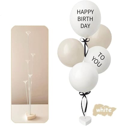 White Stand Set of 5 Balloons Anti Flipping Stand Easy to Assemble