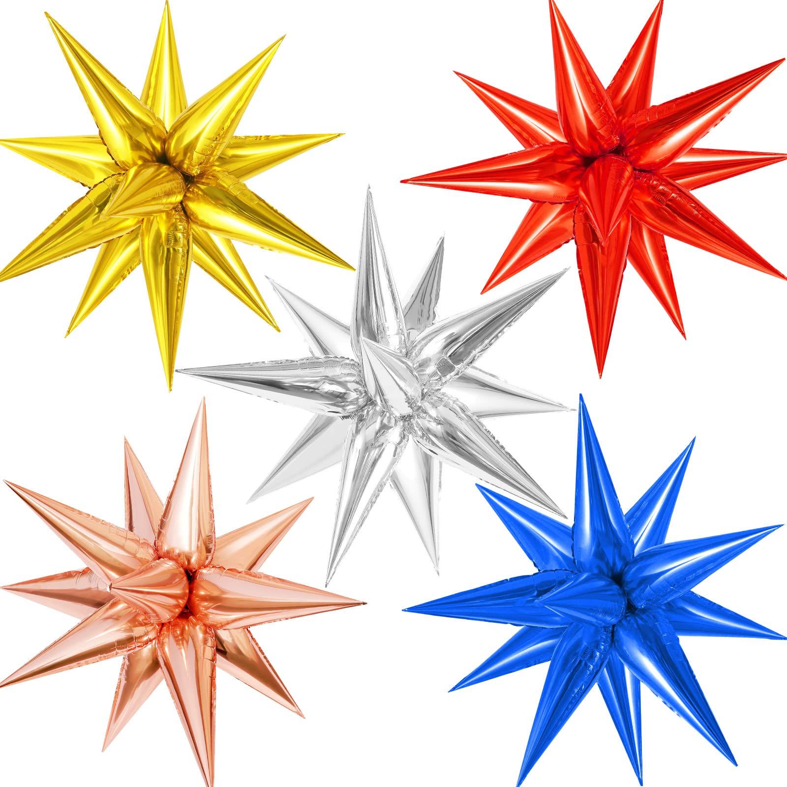 Starburst Cone Point Star Foil Balloons 22"