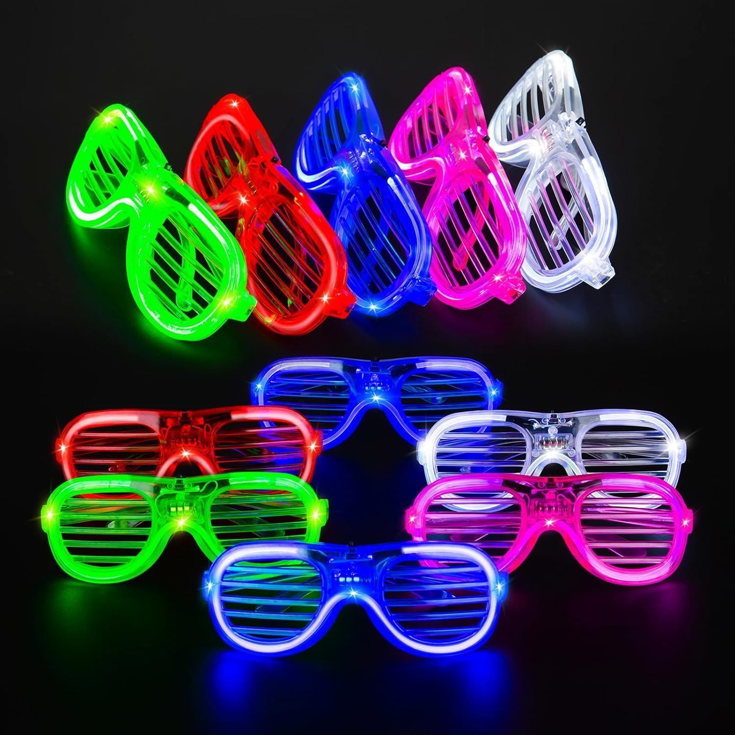 Light Up Slotted Rock Star Transparent Goggles Multicolor