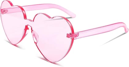 Heart Shaped Rimless Sunglasses for Women Colored Party