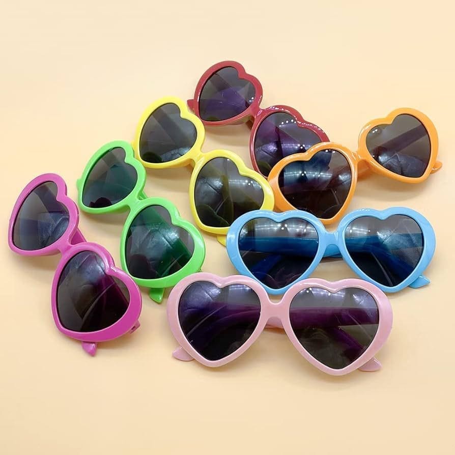 Funny Big Heart Shape Eye Glasses Colorful