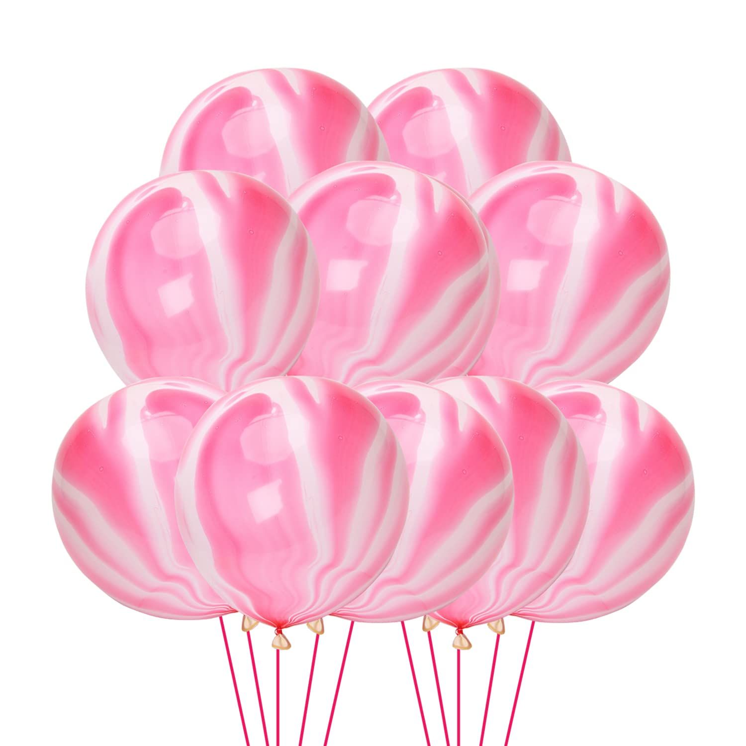 Marble Print Rainbow Metallic Party Balloons (10 Pcs)