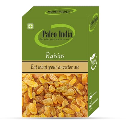 Paleo India 500gm Kishmish Raisins Naturally Sweet Seedless Juicy and Nutrient-Rich Dried Fruits | Perfect for Snacking Baking Cooking Gifting and Healthy Energy Booster