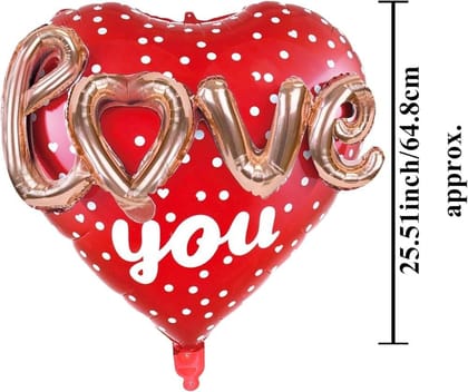 3D Love You Heart Foil Balloon for Valentine's Day