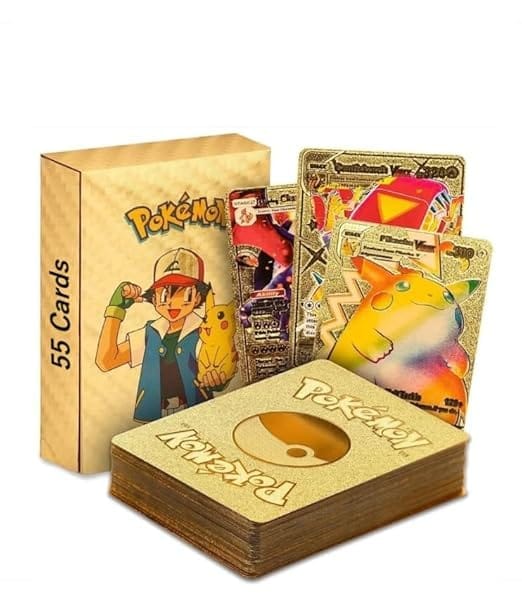 Golden Pokemon Cards Waterproof for Kids