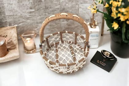 Metal Jute Basket Gift Hamper Baskets for Packing Gifts Storing Fruits And Vegetables