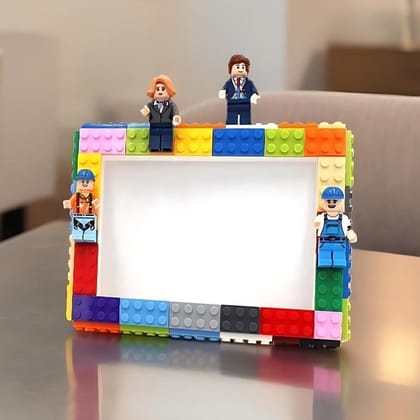 Building Blocks Theme Photo Frame with Figures and Blocks