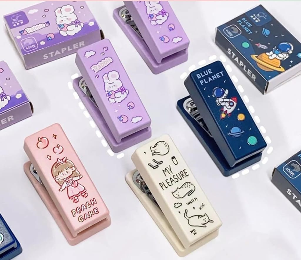 Mini Stapler for Kids, Art & Craft Activities, School Projects with 400 Staplers Pins Manual Box