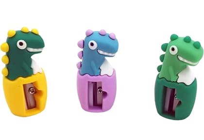 Cute Dinosaur Theme Pencil Sharpener for Kids Return Gifts - Set of 3