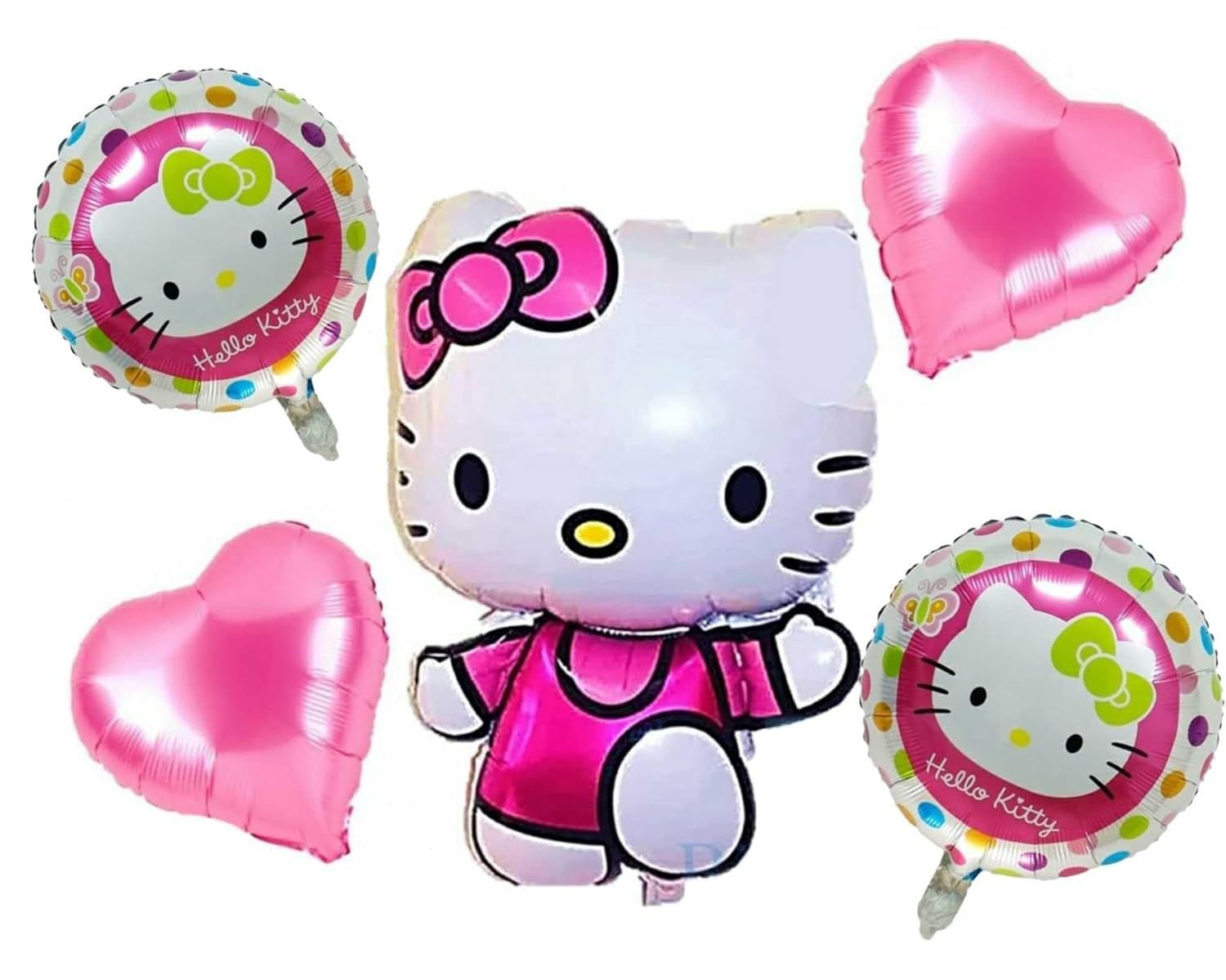 Cartoon Character Hello Kitty Theme Foil Balloons for Party Decoration - Pack of 5