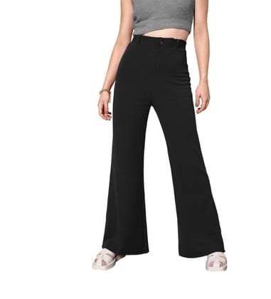 Women's Polyester Cow Pattern Pant (Black) PID56722