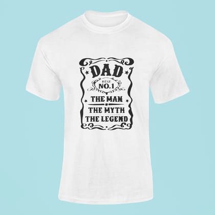 EqualLife Pure Cotton Bio-Washed T-Shirt Chest Printed-Dad Man-Myth-Legend-by ZingerTees--Men-EL9120067-M