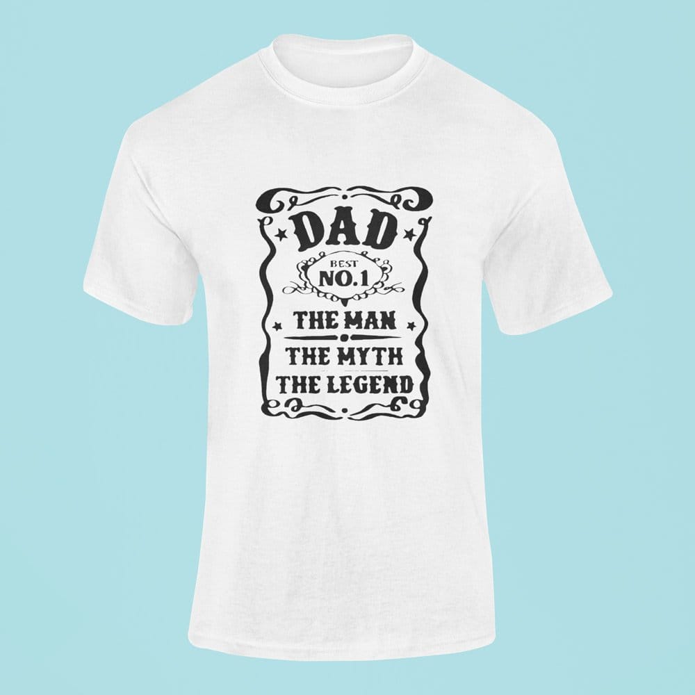 EqualLife Pure Cotton Bio-Washed T-Shirt Chest Printed-Dad Man-Myth-Legend-by ZingerTees--Men-EL9120067-M