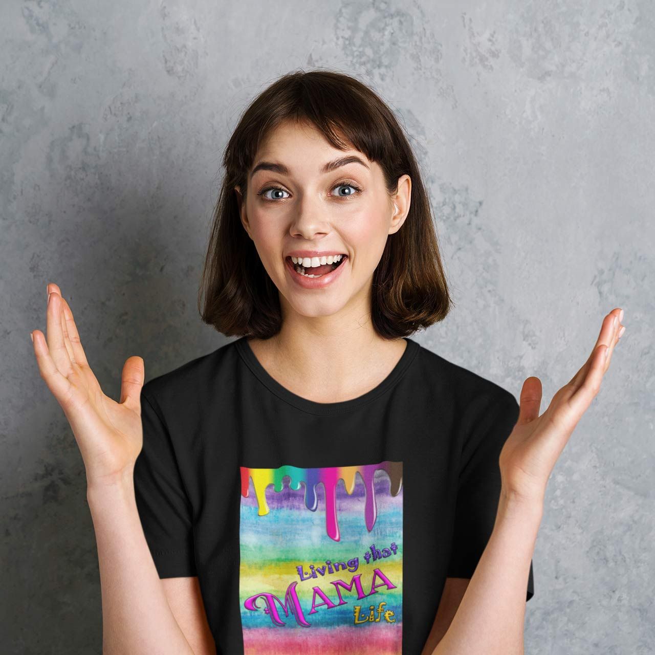 EqualLife Pure Cotton Bio-Washed T-Shirt Chest Printed-Mama Life-by ZingerTee-Women-EL9120054-F