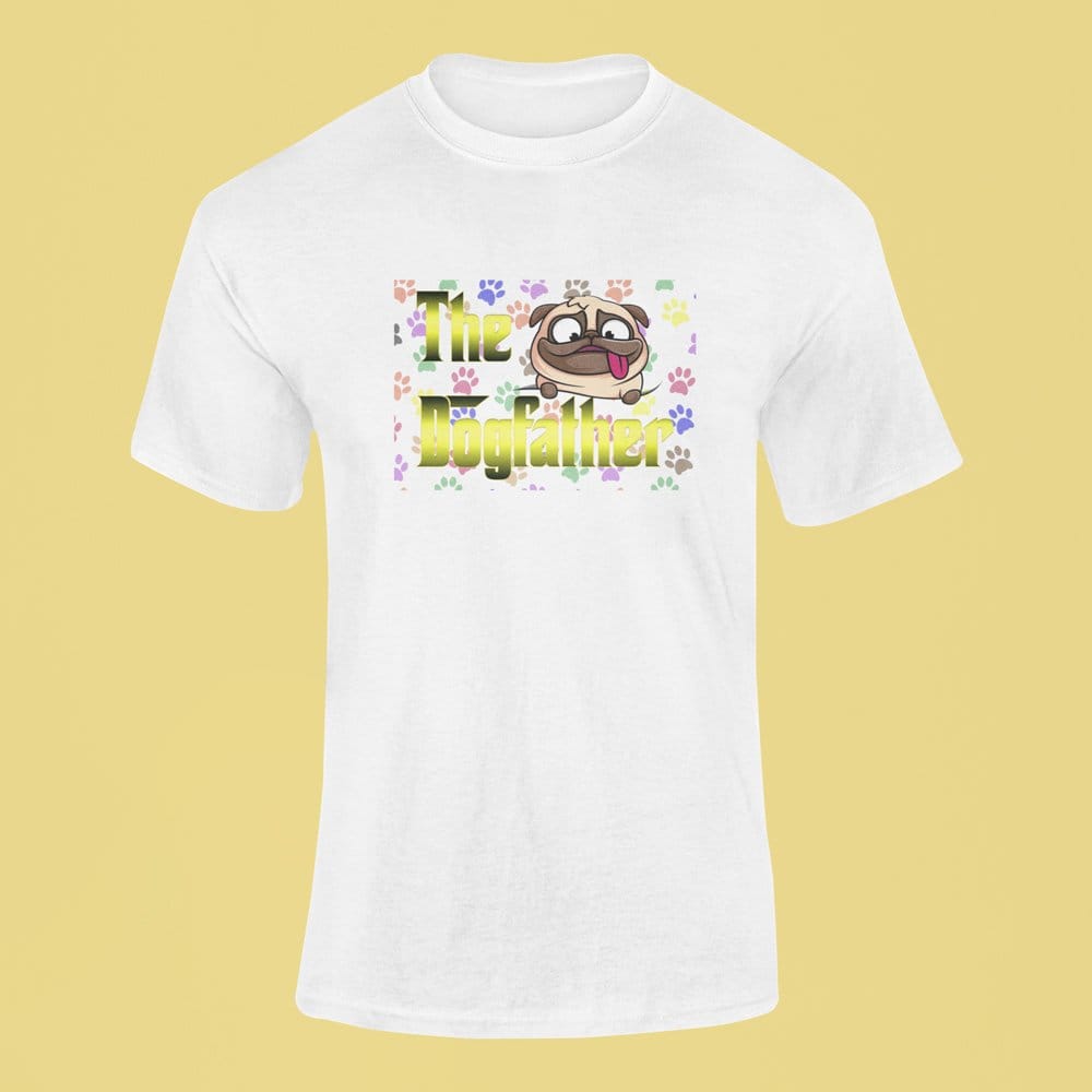 EqualLife Pure Cotton Bio-Washed T-Shirt Chest Printed-The DogFather Design-by ZingerTees--Men-EL9120059-M