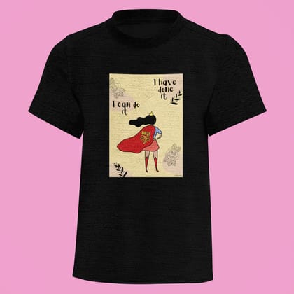 EqualLife Pure Cotton Bio-Washed T-Shirt Chest Printed-Super Mom Design-by ZingerTee-Women-EL9120058-F