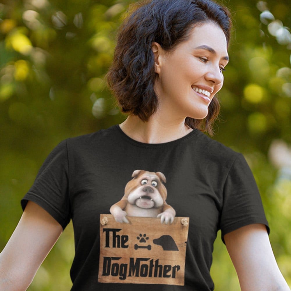 EqualLife Pure Cotton Bio-Washed T-Shirt Chest Printed-The DogMother Design-by ZingerTees-Fo-Women-EL9120060-F