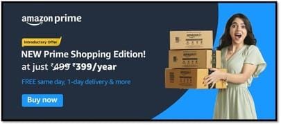 Amazon Prime Shopping Edition Gift Card