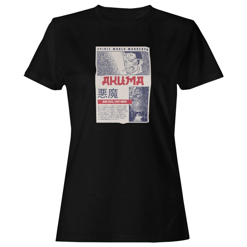 EqualLife Pure Cotton Bio-Washed T-Shirt Chest Printed-Japanese Anime Art Series - 2 - Akuma Good Luck Design-by ZingerTees-Women-EL9120216-F