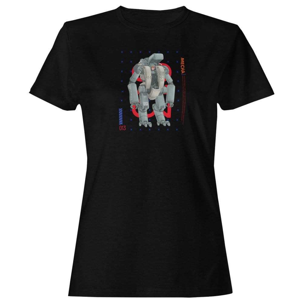 EqualLife Pure Cotton Bio-Washed T-Shirt Chest Printed-Japanese Anime Art Series - 7 - Mecha 013 Fighting Suit Design-by ZingerTees-Women-EL9120221-F
