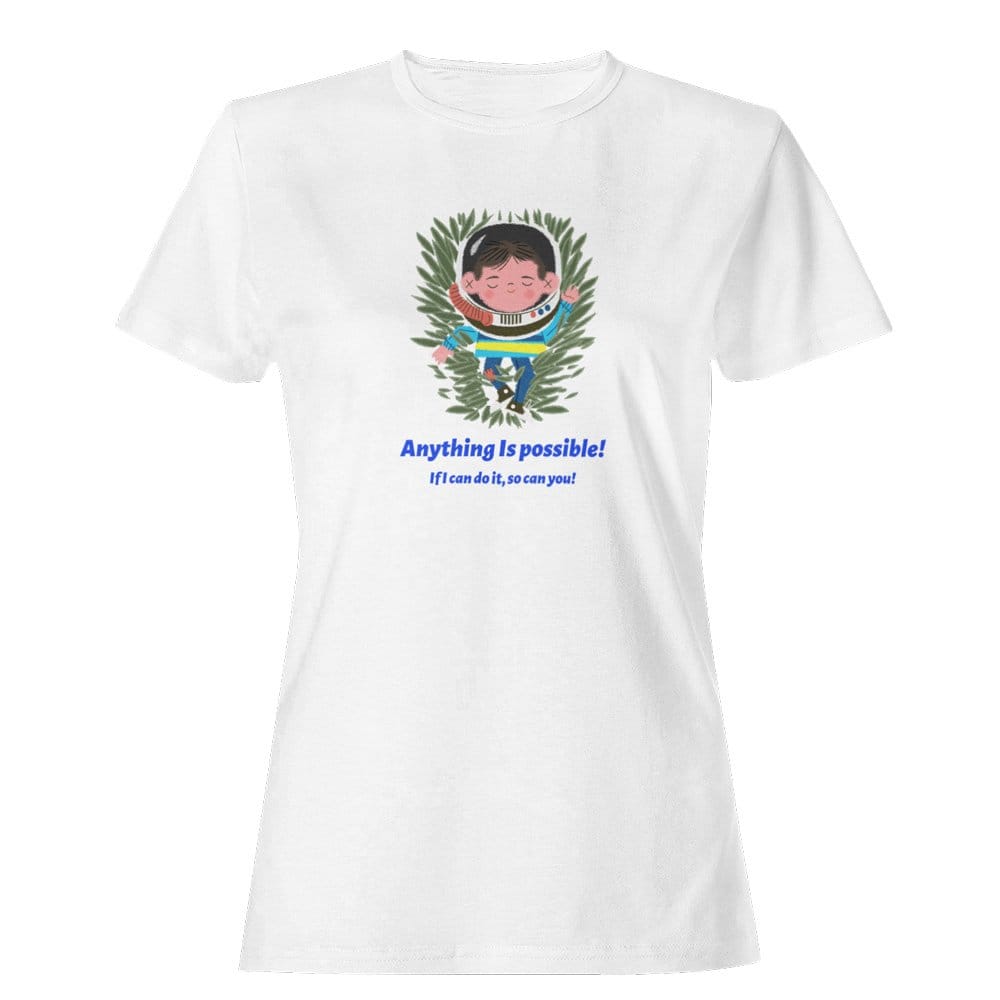 EqualLife Pure Cotton Bio-Washed T-Shirt Chest Printed-Autism Acceptance Series - Anything is Possible Design-by ZingerTees-Women-EL9120247-F